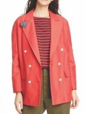 ALEX MILL Double Breasted Oxford Blazer in a vibrant Tomato red Size Small